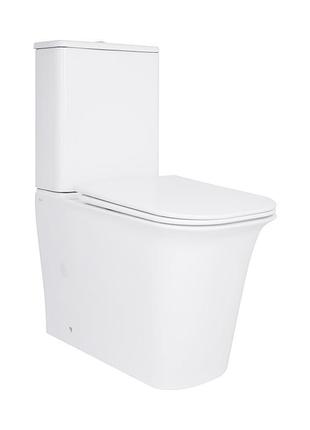 Унитаз-компакт qtap nando безободковый с сиденьем soft-close qt12221222aw