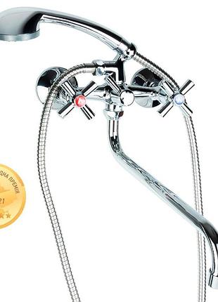Змішувач pm 1/2" для ванни гусак вигнутий дивертор вбудований кульовий aquatica pm-5c457c (9780220)