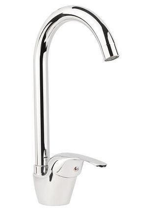 Змішувач s55 ø40 для кухні вилив високий вухо на гайці aquatica (9755100)
