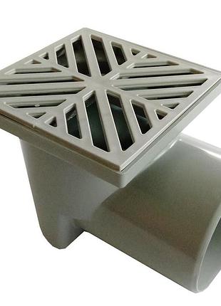 Трап santehplast з гідрозатвором 150х150 мм горизонтальний dn110 пласт. решітка сніжинка