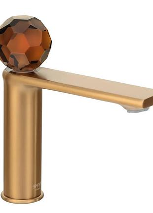 Умивальник змішувач dream crystal 27001rgfb rose gold fb brown