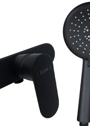 Змішувач для душової кабіни aim чорний матовий dg01240 (matte black)