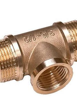 Трійник 1/2"звз латун., (без покриття), 10/120 шт