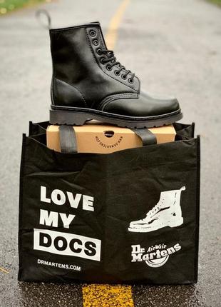 Черевики dr. martens 1460 smooth mono black fur ботинки зимние с мехом3 фото