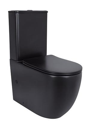 Унитаз напольный qtap robin ultra quiet безободковый с сиденьем soft-close matt black qt13226083amb