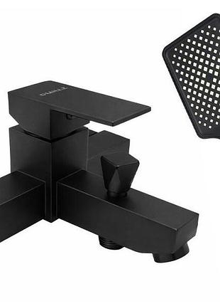 Змішувач для ванни короткий гусак millz чорний mrs-al-f1(black) 1/10