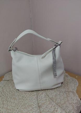 🩵💛 сумка тоут на два отделения кремового цвета