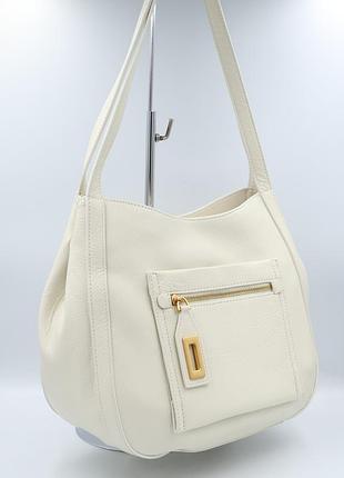 Сумка женская кожаная polina & eiterou m1240 milk white