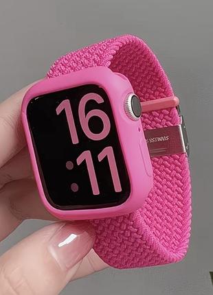 Ремінець для apple watch + силіконовий чохол 42 мм (10-11 серія)