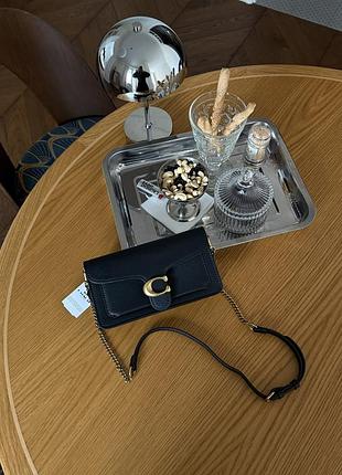 Coach tabby shoulder bag 20 black/gold [крафтова коробка] 20 x 11 x 7