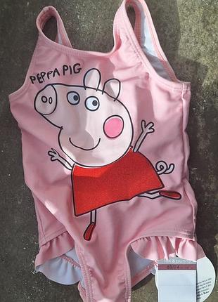 Новый детский купальник sinsay pappa pig розовый 68/74