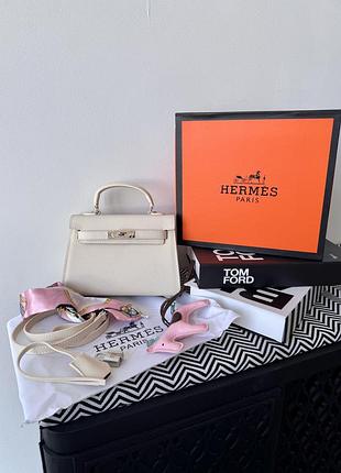 Hermès kelly | mini cream silver premium 20х14х6
