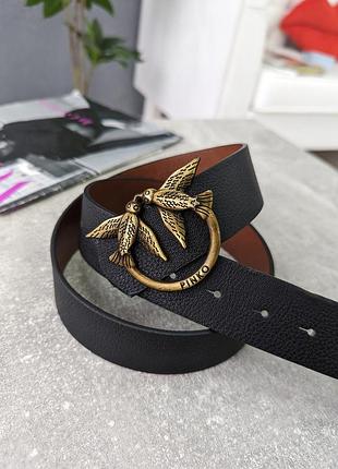 Ремень женский pinko черный+золото есть