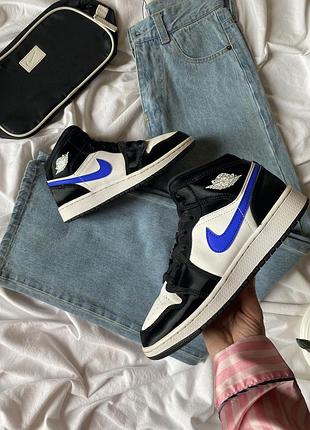 Кроссовки air jordan 1 mid gs ‘black racer blue 38 (24см.) 📏24.5см