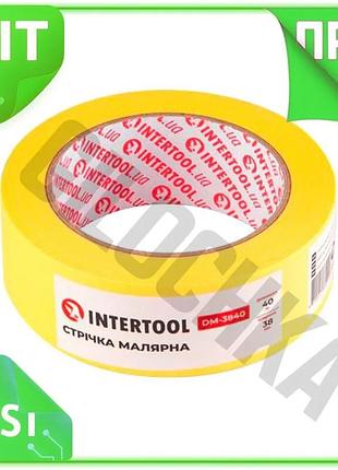Ve стрічка малярська intertool 38 new version мм 40 м жовта для фарбування та ремонту захисна малярна n6w_ver