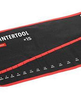 Ve чехол для гаечных ключей new version intertool 15 карманов для рожковых и комбинированных ключей ор n6w_ver 5