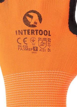 Ve перчатки защитные intertool латексные new version рифленые для работы с механическими повреждениями n6w_ver 5