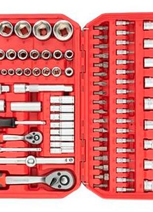 Ve набор инструмента intertool 1/4" new version x 1/2" 110ед red для ремонта и сборки домашнего мастер n6w_ver 4