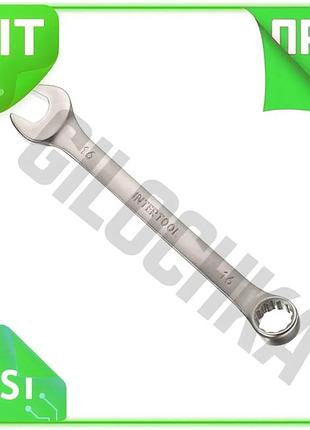 Ve ключ комбинированный intertool 16 new version мм рожковый гаечный для автосервиса и ремонта сатин-х n6w_ver
