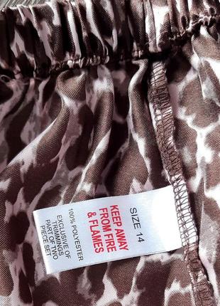 Пижама ,одежда для дома майка + штаны атласные ,розовый/коричневый цвет размер 48-503 фото