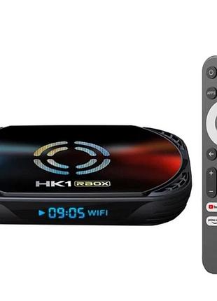 Смарт тб-приставка hk1 rbox k8s 4+64 гб android 13 tv box rk3528 rgb-підсвітка — настроєна