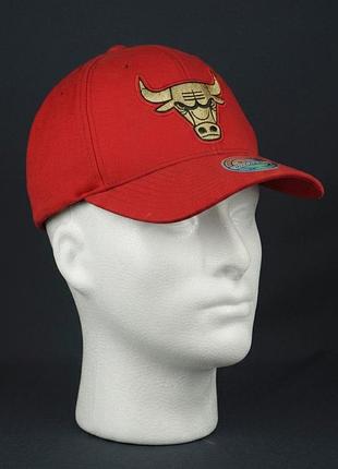 Кепка mitchell &amp; ness chicago bulls bullion red лого бейсболка красная текстильная на ремешке регулируемая new era 47 brand adidas nike puma jordan