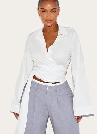 Prettylittlething 24 р нова  сатинова сорочка на запах.ти