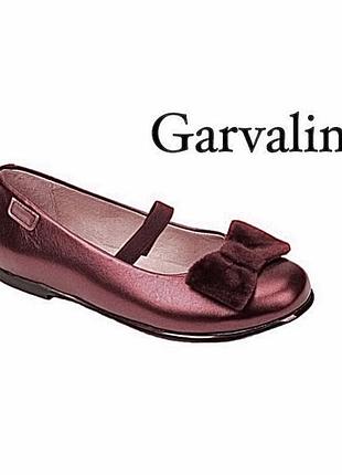 Нові з бірками балетки для дівчинки garvalin (171611, натуральна шкіра,лак,бордо) на 25 розмір
