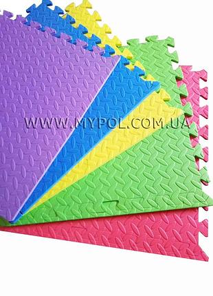 Детский коврик пазл, пазлы на пол, пазлы для детей 50*50 см толщина 10 мм с торцами зеленый