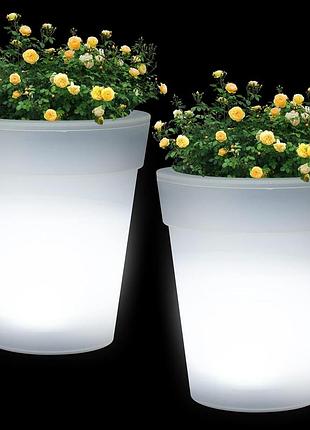 Солнечный цветочный горшок со led подсветкой