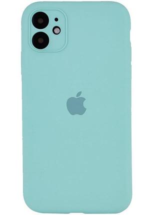 Чехол silicone case full camera protective (aa) для apple iphone 12 (6.1") бирюзовый / marine green 2