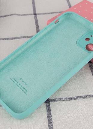 Чехол silicone case full camera protective (aa) для apple iphone 12 (6.1") бирюзовый / marine green 3