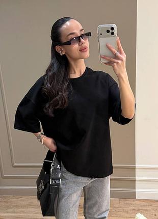 Футболка 100% котон, що підіймає настрій з першого погляду😻 рожевий/блакитний/жовтий/білий/чорний, oversize 42-46 мод.097