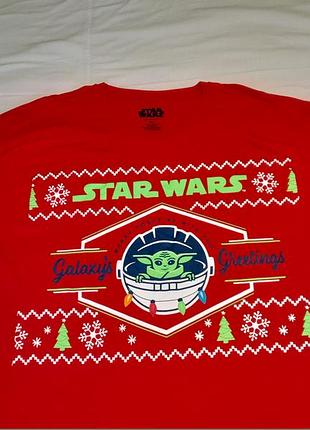 Star wars, cotton - merry force be with you - футболка стильная праздничная - 3xl, унисекс