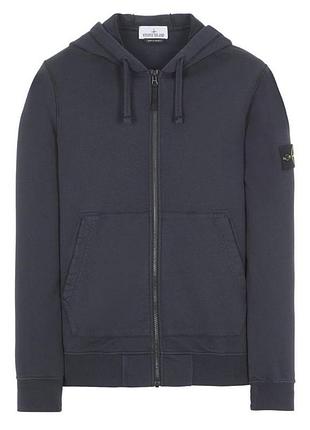 Зіп худі stone island cotton fleece grey