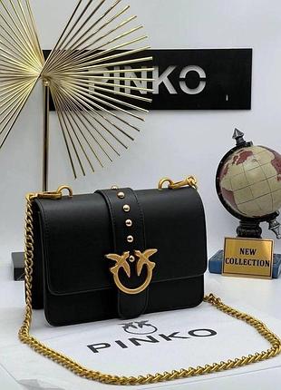 Pinko classic love bag black / gold 23x16
