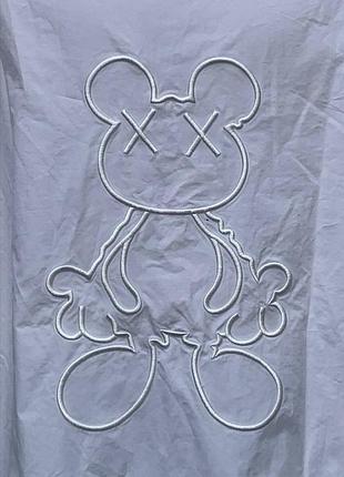 Perectplan коттоновая рубашка оверсайз микки маус, стиль kaws, l-xl