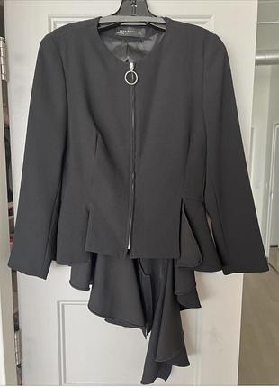 Zara peplum jacket with asymmetrical tail жакет піджак zara асиметричний