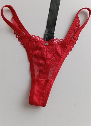 Яркие красные трусики высокая посадка размер l/xl