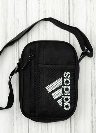 Барсетка adidas чорна rip-stop компактна сумка через плече на кожен день