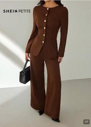 Брючный костюм пиджак брюки палаццо shein