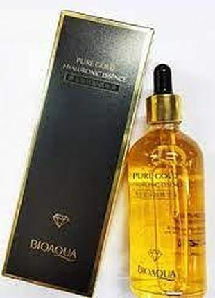 Уценка!!! сыворотка увлажняющая bioaqua pure gold hyaluronic essence с золотом и гиалуроновой кислотой 100мл
