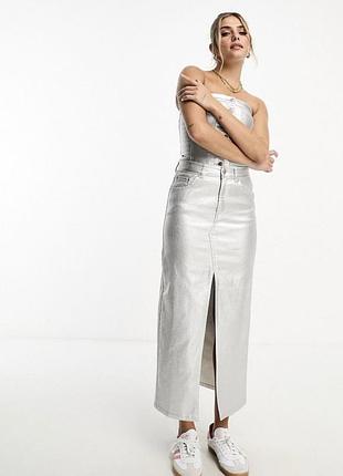Pull &bear металічна спідниця міді