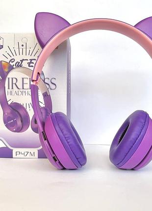 Беспроводные наушники cat ear rgb p47m (фиолетовый)