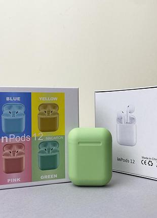 Беспроводные наушники i12 pods (зеленый)