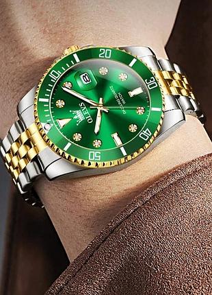 Часы наручные olevs 9809 green accents