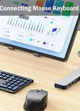Usb hub 8в1 type-c/usb со встроенной аудиокартой и картридером
