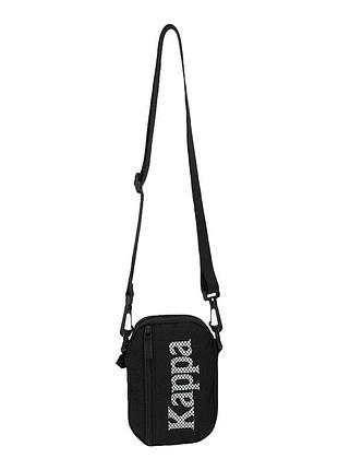 Сумка через плече kappa crossbody bag. чорна барсетка каппа для чоловіків і жінок. сумка месенджер kappa