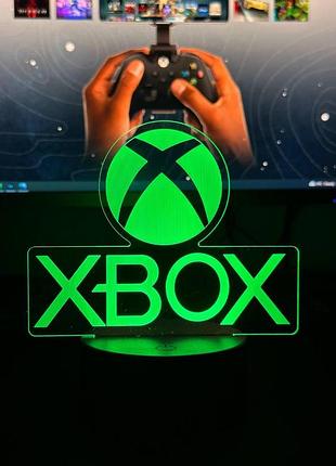 Светильник настольный rgb 3d + пульт (xbox) lux
