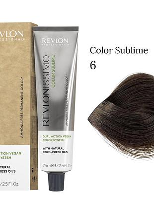 Краска для волос без аммиака color sublime vegan 6 темный блонд, 75 мл revlon professional